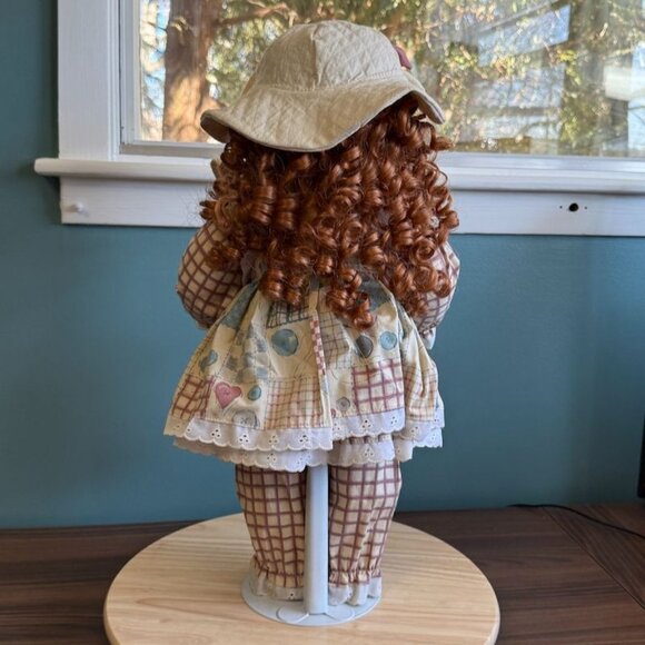 Vintage 1989 Karen McGuffey Miller "SnooKums" Doll With Curly Red Hair Glasses & - Picture 3 of 10